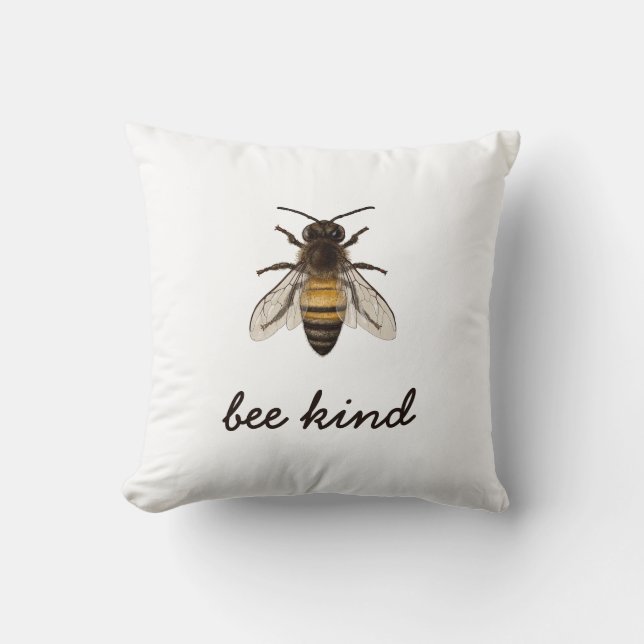 bee kind throw pillow (Front)