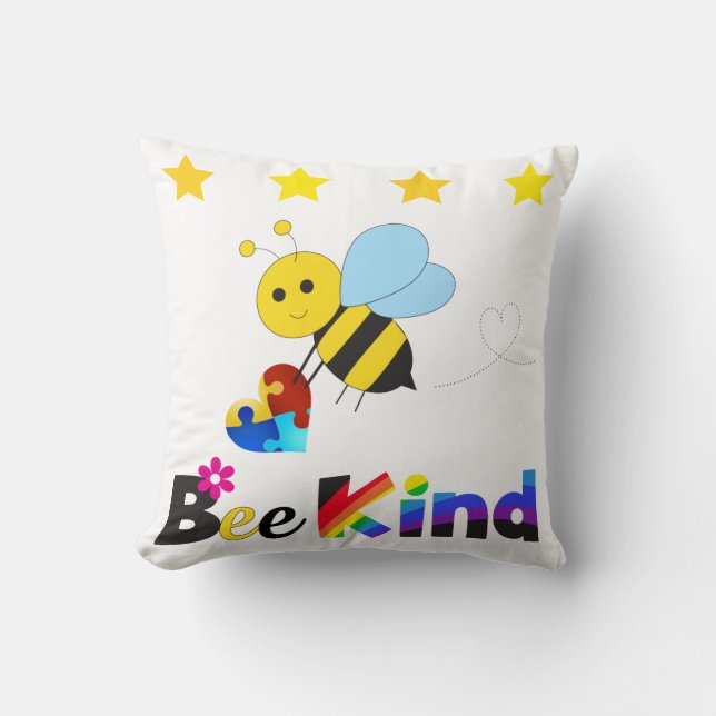 Bee Kind Throw Pillow (Front)