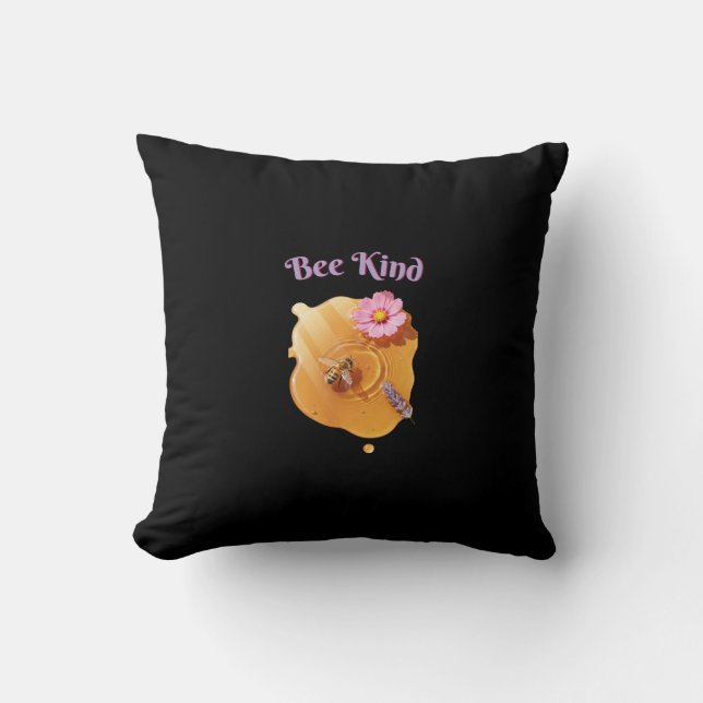 Bee Kind Throw Pillow (Front)