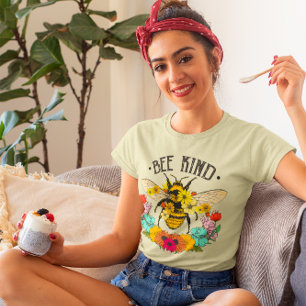 Bee Kind Wild Flowers Graphic T-Shirt