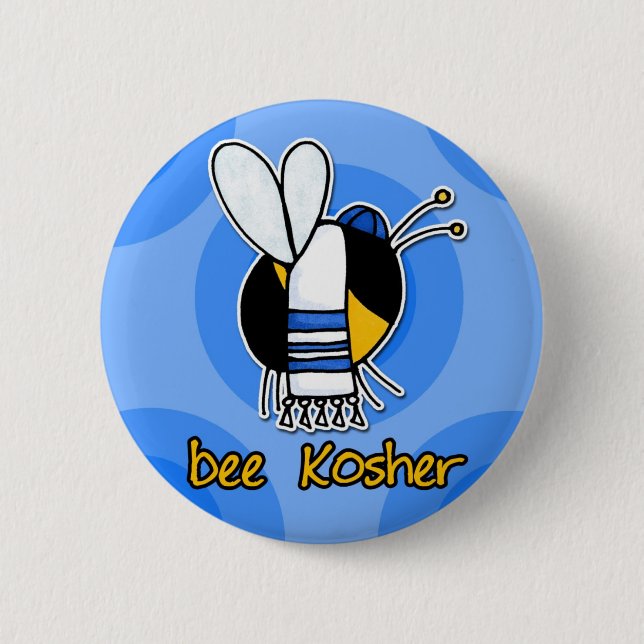 bee kosher 2 inch round button (Front)