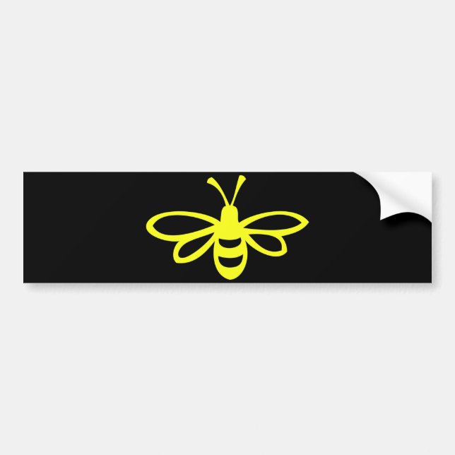 Bee (lemon coloured) bumper sticker (Front)