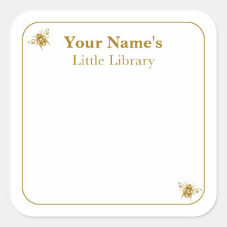 Bee Library Labels Book Greeting Card