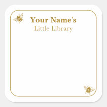 Bee Library Labels | Greeting Card Book Gift Tag
