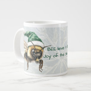 BEE-lieve In The Joy of the Season Bees and Bell Large Coffee Mug