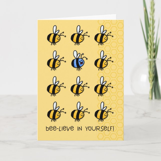 Bee-lieve in yourself! card (Front)