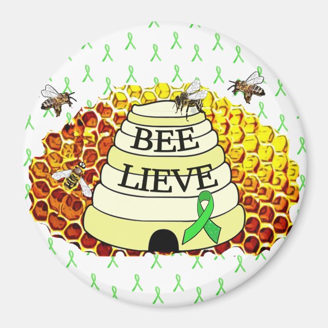 Bee-Lieve Lyme Disease Awareness Stuff Magnet (Front)