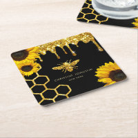 bee logo and sunflowers