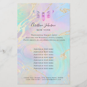 bee logo on faux iridescent effect flyer