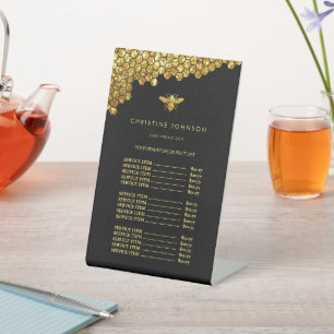 bee logo price list pedestal sign
