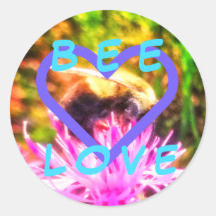 BEE LOVE long autocollant rond