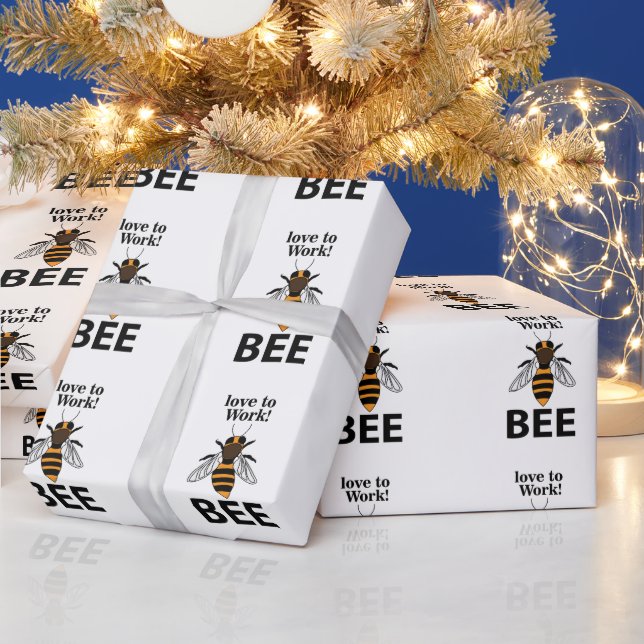 Bee Love To Work Bee Wrapping Paper (Holidays)