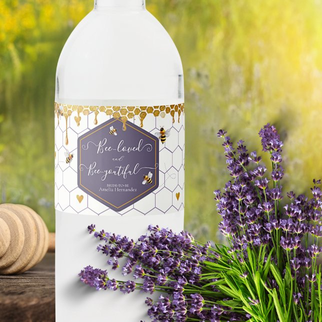 Bee-loved and Bee-youtiful Water Bottle Label  (Creator Uploaded)