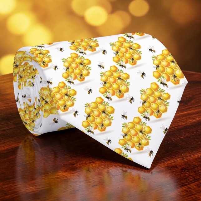 Bee Lovers Honeycomb Custom Necktie (Creator Uploaded)