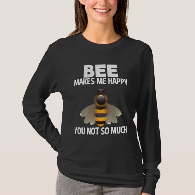 Bee Makes Me Happy  Women Beekeeper Tee (Front)