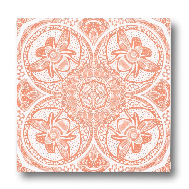 Bee Mandala Custom Colour Matching Canvas Print (Creator Uploaded)