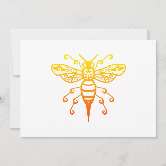 Bee Maori Style Polynesian Tribal Tattoo Gift Idea Save The Date (Front)