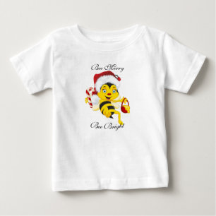 Bee Merry Christmas Cartoon Baby T-Shirt
