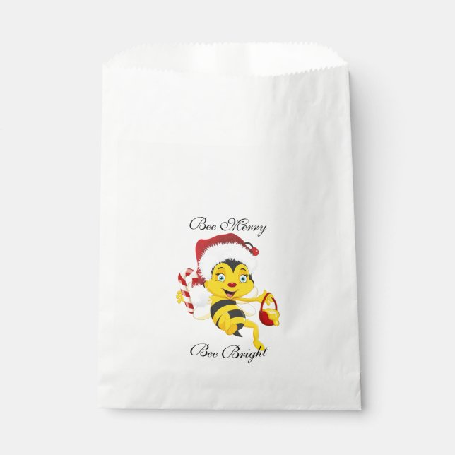Bee Merry Christmas Cartoon Favour Bag (Front)