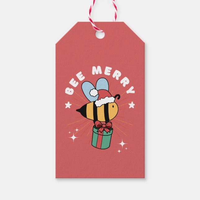 BEE MERRY CHRISTMAS  GIFT TAGS (Front)