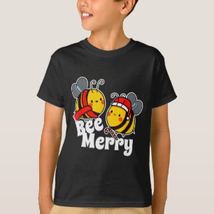 Bee Merry _ Cute Honey Bees Santa Claus _ Christma T-Shirt