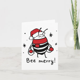 Bee Merry Funny Christmas Gift Bee Lover Card