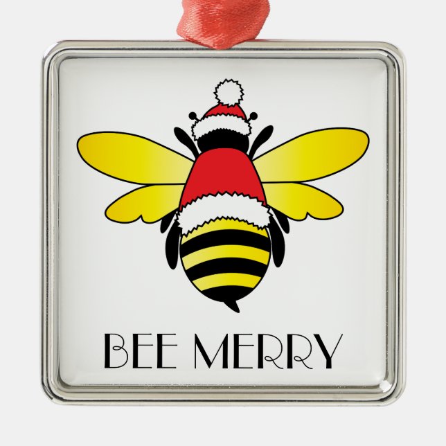Bee Merry Holiday Ornament (Front)