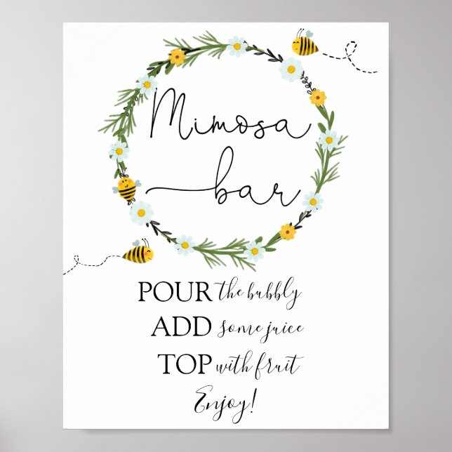 Bee Mimosa Bar Sign (Front)