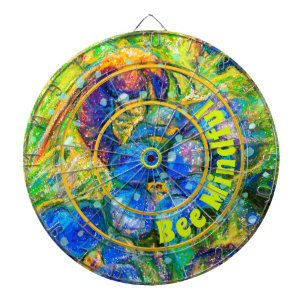 Bee Mindful & Forget-me-not Flowers Dartboard