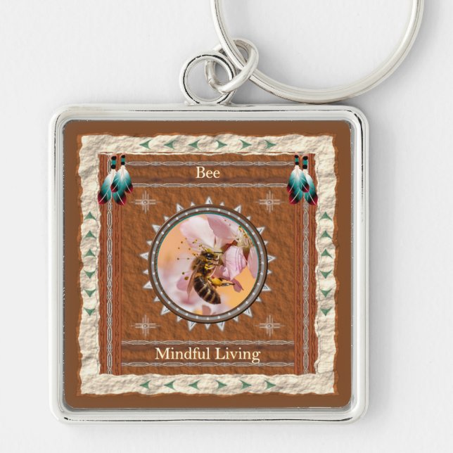 Bee Mindful Living Energy Keychain (Front)