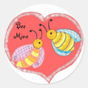 Bee Mine Classic Round Sticker