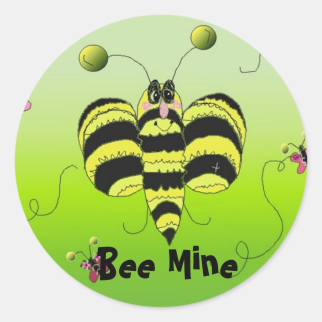 Bee Mine Classic Round Sticker (Front)