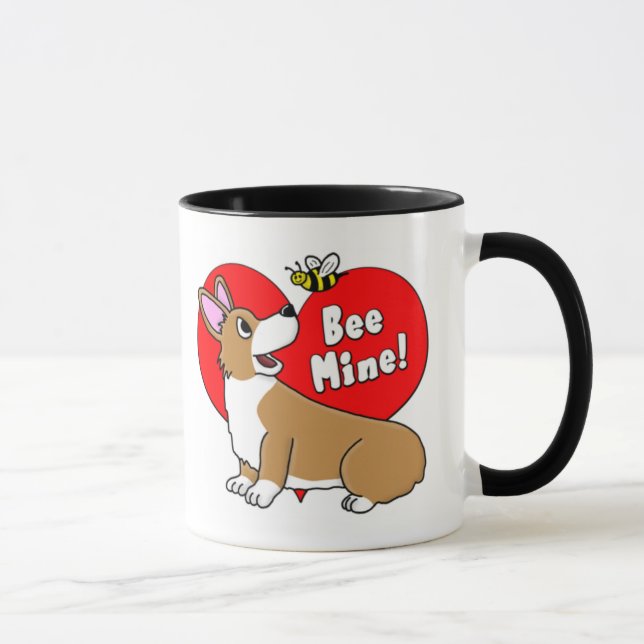 Bee Mine Corgi Valentine's Day Mug (Right)