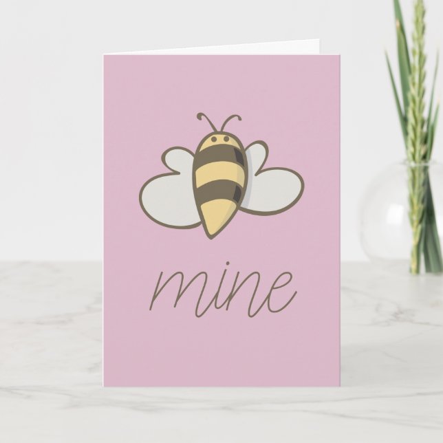 Bee Mine Cute Valentine Holiday Card (Front)