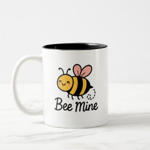 Bee Mine Cute Vintage Couple Design Two-Tone Coffee Mug