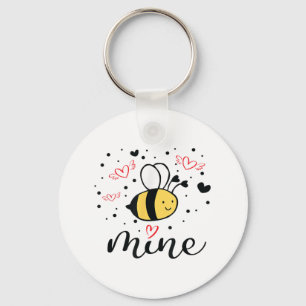 Bee Mine Girls Valentines Day Shirt Valentine Gift Keychain