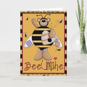 Bee Mine Honey Bear Valentine's Day Card d1