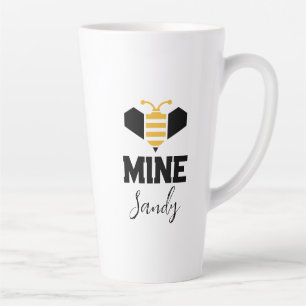 Bee Mine Minimalist Romantic Gift Latte Mug