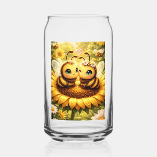BEE Mine Sunflower Can Glass