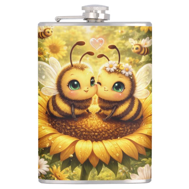 BEE Mine Sunflower Hip Flask (Front)