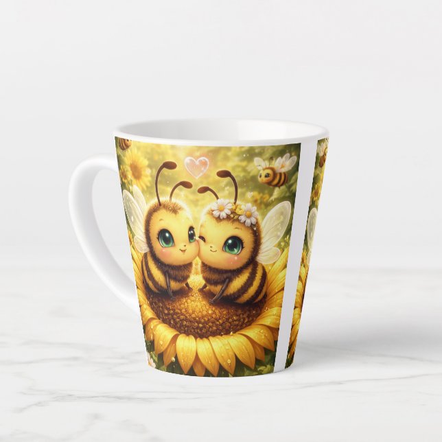 BEE Mine Sunflower Latte Mug (Left Angle)