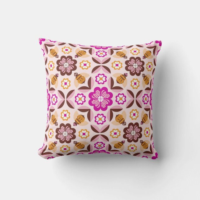 Bee Mine Throw Pillow (Front)