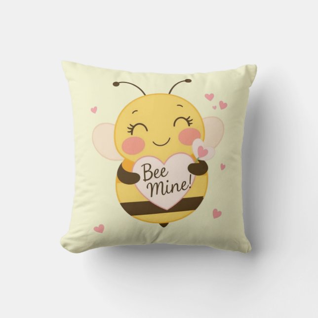 Bee Mine Throw Pillow (Front)