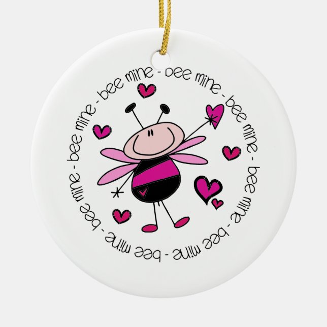 Bee Mine Valentine Ceramic Ornament (Front)
