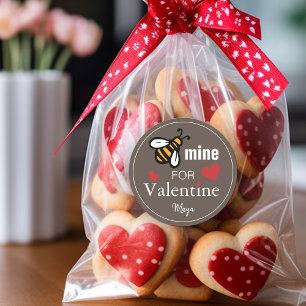 Bee Mine Valentine Favour Classic Round Sticker