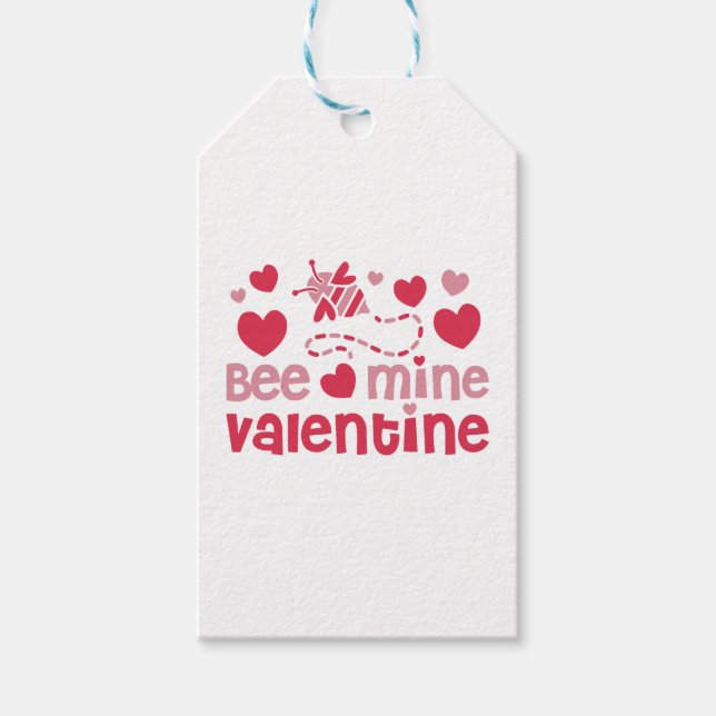 Bee Mine Valentine Gift Tags (Front)
