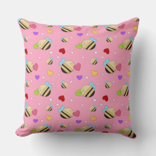 Bee Mine Valentine Throw Pillow