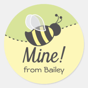 Bee Mine Valentine's Day Favour Label Round Sticke