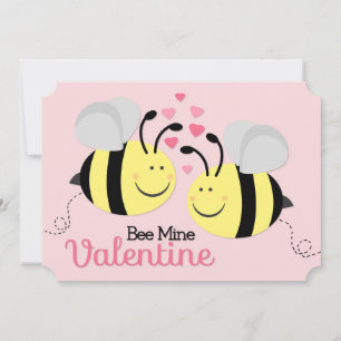Bee Mine Valentine's Day Horizontal Flat Card