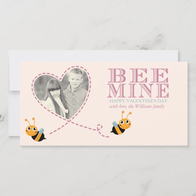 Bee Mine Valentine's Day Photo Cards (Front)